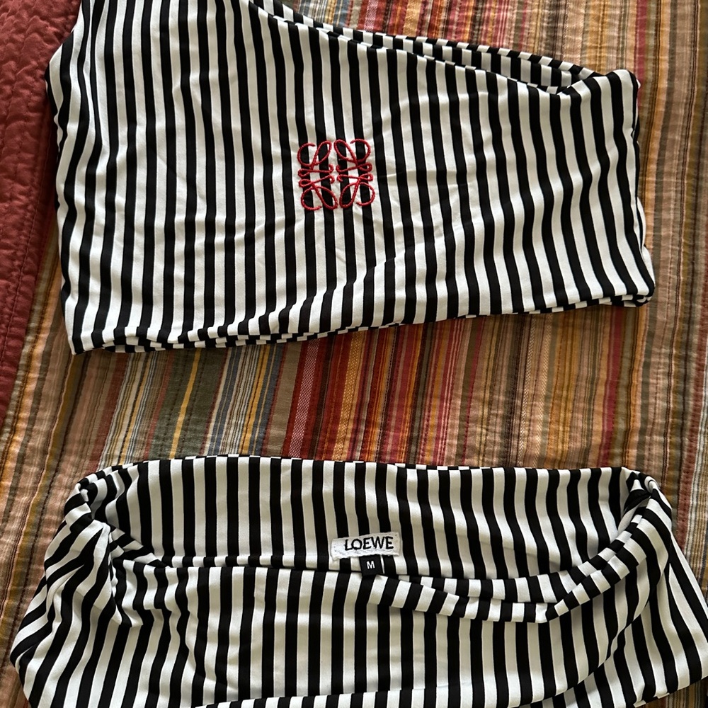 Loewe Black and White Striped swimming set